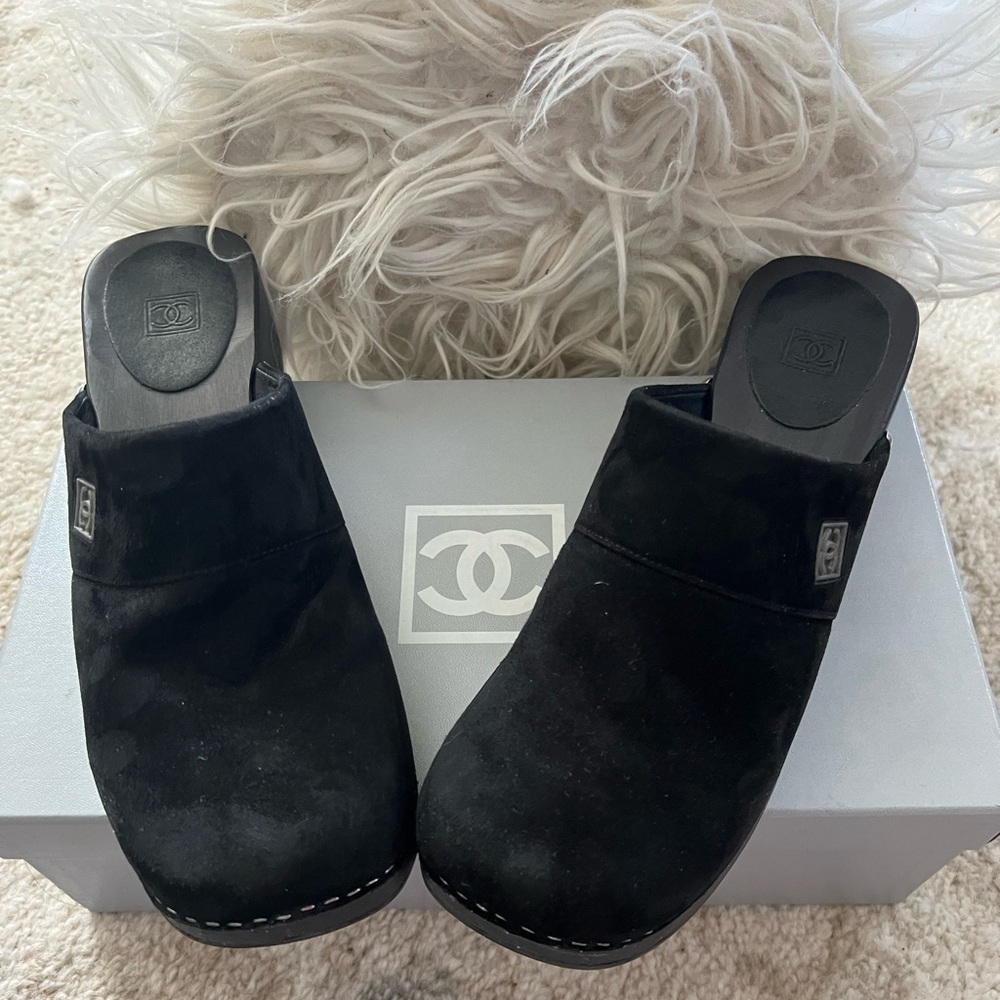 Chanel Black Mules